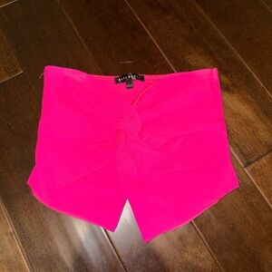 Blue Blush Vibrant Pink Knot Front Crop Top